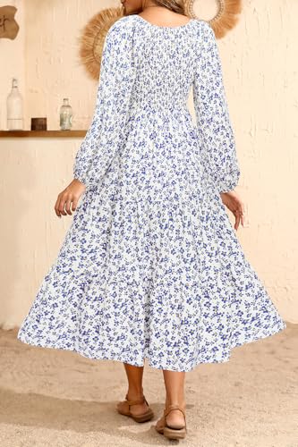 Image of Pinup Fashion Maternity Summer Dress Baby Shower Easter Pregnancy A-Line | Smocked V-neck, flutter sleeves, breathable floral fabric, bump friendly, perfect for photoshoot, spring casual,postpartum
