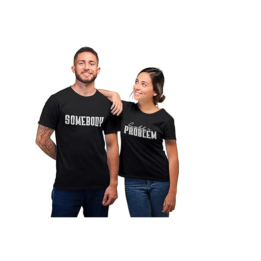 Cute Somebody Printed Couple T-Shirt Set | Matching Round Neck Tees for Boyfriend & Girlfriend, Husband & Wife | Regular Fit Cotton Combo (Set of 2)