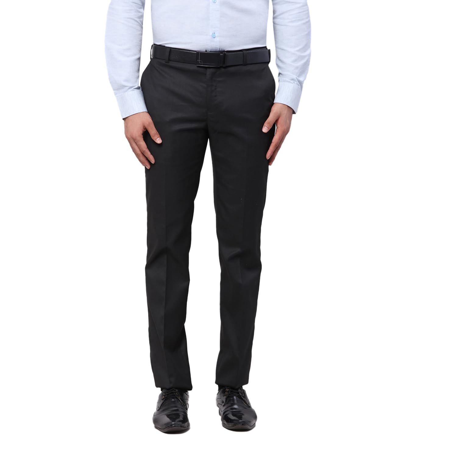 raymond Men's Solid Pattern Slim Fit Poly Viscose Blend Flat Front Formal Trouser-picture-38