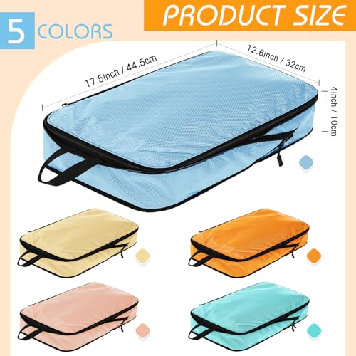 5 Pack Compression Packing Cubes for Travel Space Saving Travel Cubes for Suitcase Backpack Compressible Waterproof Luggage Organizer for Business Vacation Daily Use(Morandi,L)2