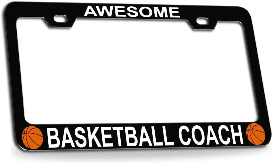 Awesome Basketball Coach Basketball Quality Black Metal Car SUV Truck License Plate Frame h9
