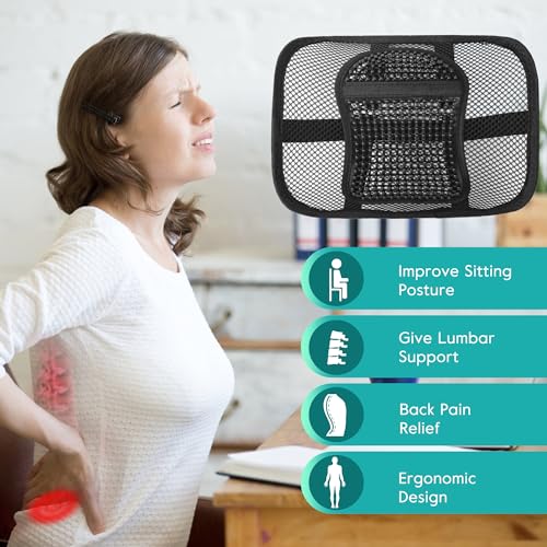 Samyoung Mesh Back Lumbar Support, Back Support Seat Cushion With Breathable Mesh For Office Chairs Car 12 Inch X 16 Inch thumb #2