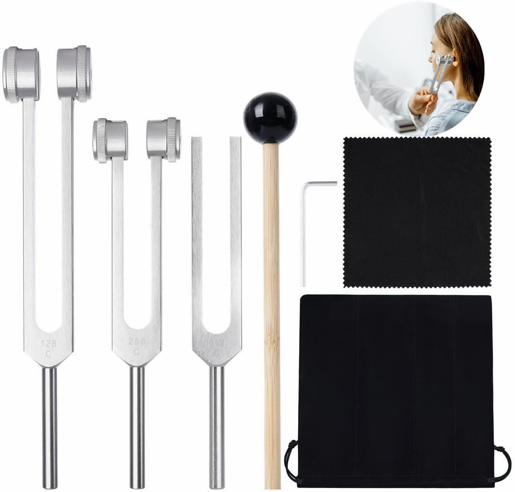 Tuning Fork,Tuning Forks for Healing Set (128Hz, 256Hz, 512Hz) of 3 Pack, Sound Healing Instruments, Sound Therapy, Tuning Fork Set,Chakra Tuning Forks,Tuning Fork Medical (Reduce Stress)