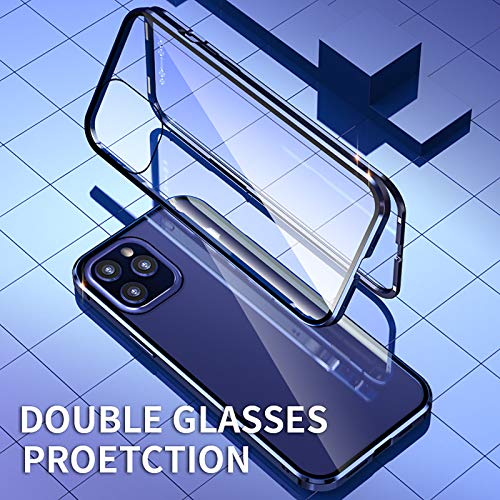 Fewear For Iphone 12Pro 6.1In Clear Case Dual Layer Rugged Clear Bumper Case Built-In 9H Screen Protector 360 Degree Protection Shockproof Drop Protection Phone Case (Blue Purple) #TOP2