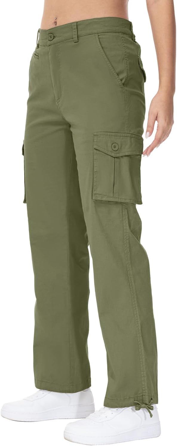 Gopune Women's Hiking Cargo Pants Lightweight Outdoor Travel Work Casual Cotton Pants with 7 Pockets - Image 7