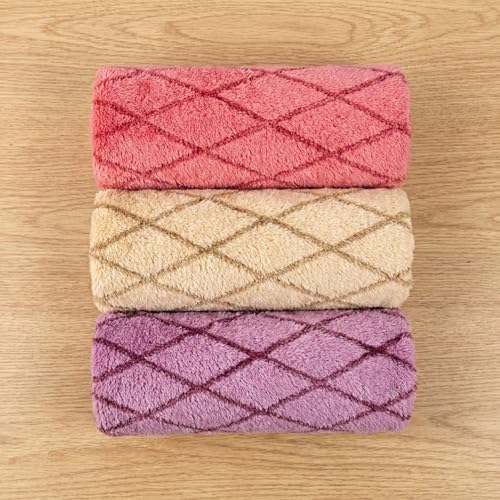 Image of QURIPE 10 Pack Kitchen Cloth Dish Towels, Microfiber Cleaning Cloth Double-Sided Dish Drying Towel Reusable for House Furniture Table Kitchen Dish Window Glasses (Rhombus)