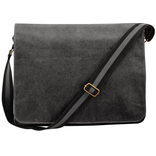 Quadra Vintage Segeltuch-Umhängetasche (Einheitsgröße) (Vintage Schwarz) Cover