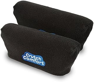 Universal Crutch Underarm Pad Covers - Luxurious Soft Fleece with Sculpted Memory Foam Cores (Classic Black)