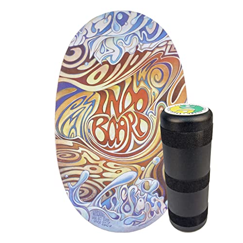 The Original Indo Board - Balance Board Trainer for Core Strength, Stability & Athletic Performance - Surfing, Skateboarding, Snowboarding, Yoga, Physical Therapy & More. Includes Board and Roller.