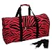 21 in Print Duffle, Overnight, Carry on Bag with Outside Pocket and Shoulder Strap (Pink Zebra)