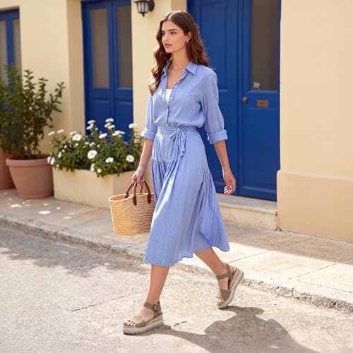 DREAM PAIRS DREAM PAIRS Women's Open Toe Buckle Ankle Strap Espadrille Platform Wedge Sandals,Size 7.5,Taupe,DWUMPS2504