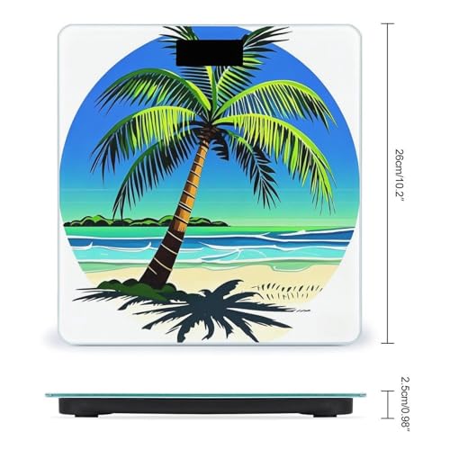 Báscula digital de baño con diseño de palmera miniatura 2