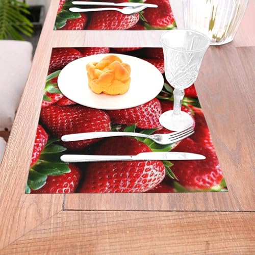 Set de table en vinyle de qualité supérieure lavable 30x45 cm pour salle à manger