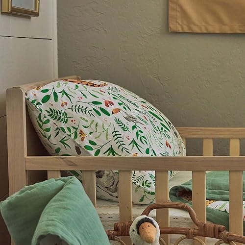 Image of Little Unicorn Standard Pillowcase 2 Pack | Super Soft & Breathable Muslin Fabric | Snug Envelope Closure | for Crib and Toddler Bed (Mighty Jungle)