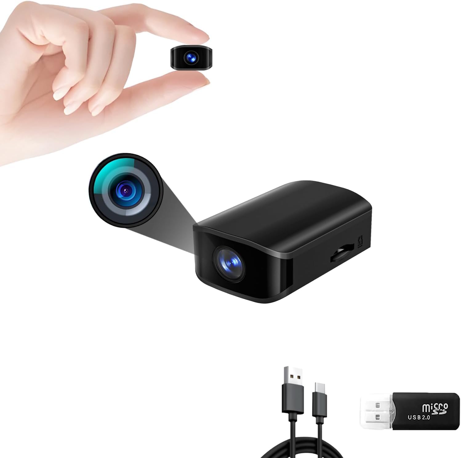 Mini Cámara Espía Camara - 1080P Oculta Cámara - Micro Cámara vigilancia - detección Movimiento, Sensor de Gravedad, visión Nocturna, Grabación cíclica, sin función WiFi