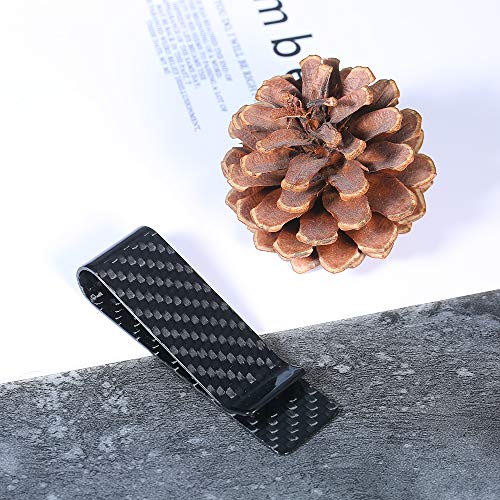 Kiboule Clipe de dinheiro de fibra de carbono design clássico suporte de cartão fino super prático t