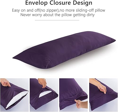 Miniatura 6 de ELNIDO QUEEN Almohada corporal con funda de almohada, almohada de cama larga suave para adultos, relleno de almohada de cuerpo completo transpirable