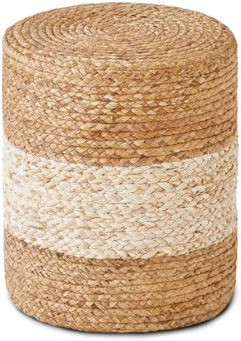 Wimarsbon Foot Stool Ottoman Round Natural Seagrass Footrest Stoo...