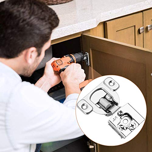 1/2 inch Overlay Soft Close Hinges, Kamtop 12PC 1/2 inch Overlay Soft Close Hinges Cabinet Hardware 105 Degree Stainless Steel Concealed Hinge self-Closing