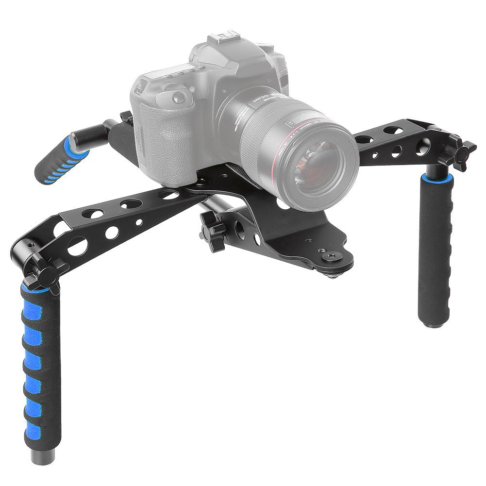 Neewe DSLR Rig Supporto a spalla per qualsiasi fotocamera e videocamera DSLR, blu