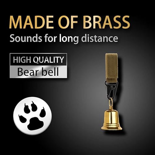 Kcrygogo Solid Brass 1.5" Loud Bear Bells For Hikers,With Silencer And Emergency Whistle For Hiking, Biking, Fishing, Rock Cimbing (2 Sets) #TOP1
