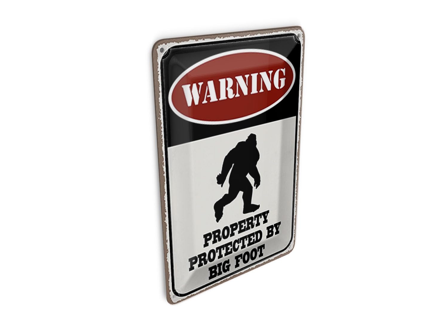 Femer Tin Postcard with Saying 10 x 14 cm Warning Property Protected by Deko Sign