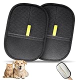 INABULETWO 2 Pcs Pet Hair Removal Glove, Reusable Cat Dog Electrostatic Hair Remover Grooming Glove Brush Tool