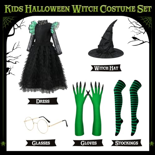 Disfraz de bruja para niñas talla 130cm miniatura 2