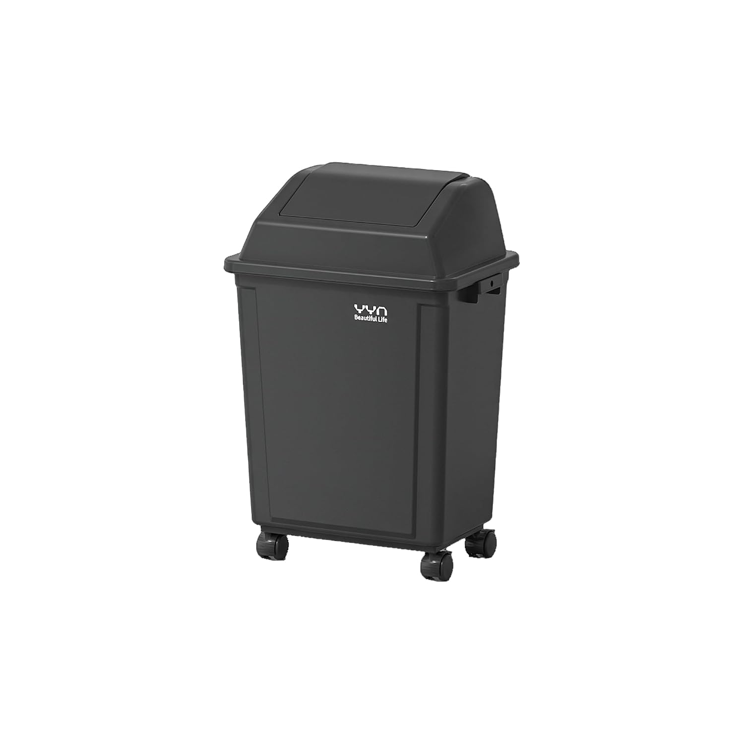 10 Liter Rectangular Silm Trash Can Wastebasket with Press Type Lid,2.4 Gallon Small Garbage Container Bin with Wheels for Bathroom,Bedroom,Kitchen,Office(White)