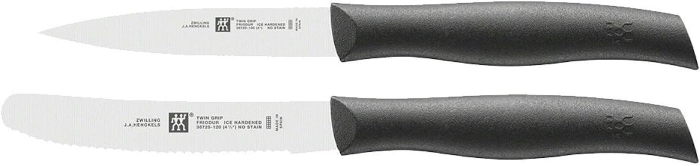 ZWILLING Knife Set Twin Grip 2 Parts, Stainless Steel, Silver/Black, 48 x 38 x 28 cm