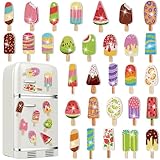 Remuuly 30 Pcs Diamond Painting Magnets Summer Diamond Art Magnet Kits for Adults Spring Flower Animal Cupcake 5D Rhinestones Refrigerator Magnetic Stickers for Fridge DIY Crafts Gifts(Ice Cream)