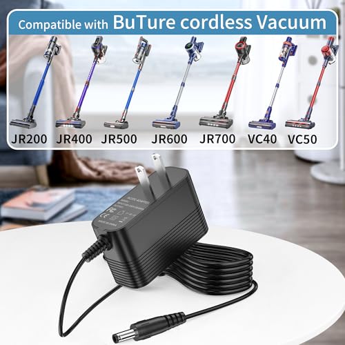 JALOSOFO Charger for BuTure Cordless Vacuum, 31V Power Cord for BuTure JR200 JR400 JR500 JR600 JR700 VC40 VC50 Cordless Stick Vacuum Cleaner