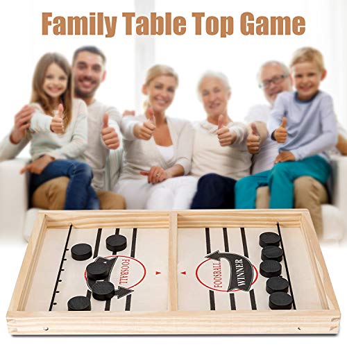Fast Sling Puck Game Large, Fancymay Wooden Hockey Game, 22x11.8 Inch, Foosball Winner Board Game, Parent-Child Interactive Toy Board Table Game for Family Game Night Fun - Thumbnail 6