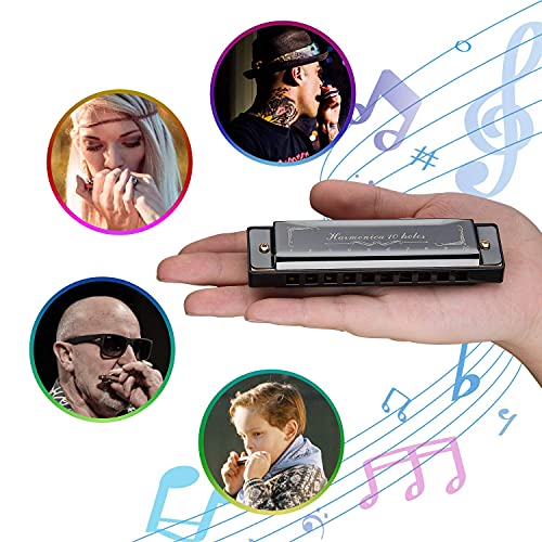 EXJOY Harmonica Diatonique Standard en Do Blues Harmonica 10 Trous 20 Tons Musique à Bouche Harpe avec Boîtier Dur… - Les Beatles, Paul McCartney, John Lennon, RIngo Starr, George Harrison EXJOY Harmonica Diatonique Standard en Do Blues Harmonica 10 Trous 20 Tons Musique à Bouche Harpe avec Boîtier Dur… – Image 7