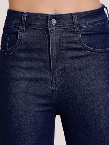 Image of Dolce Crudo Women's Skinny High Rise Bleached Cropped Stretchable Denim Jeans