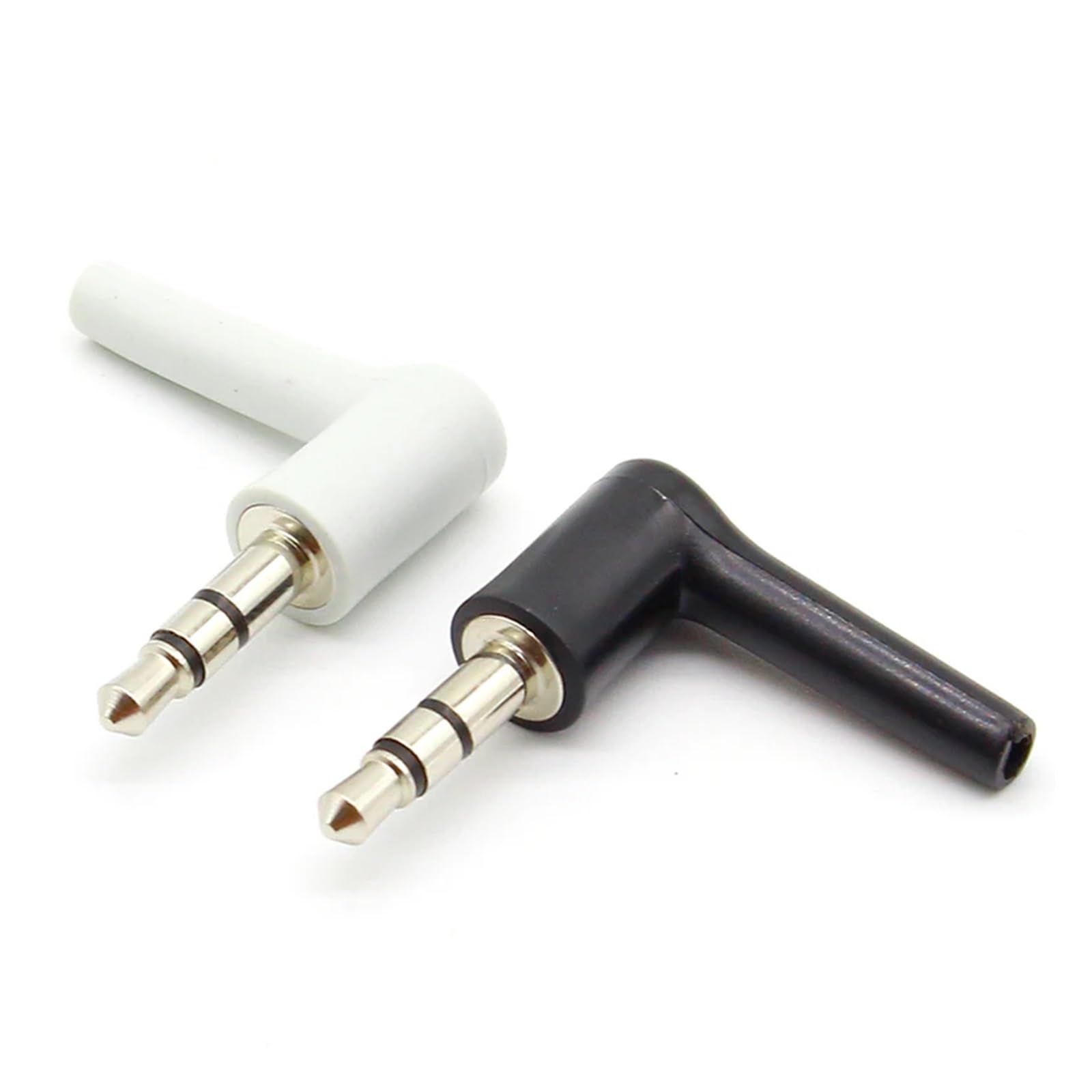 5pcs 10pcs 3.5mm Stereo Headset Plug Jack 4 poli .5 Nickel Plated 90 gradi Nero Bianco Audio Spine Jack Adattatore Connettore (10pcs Bianco 4 Poli)