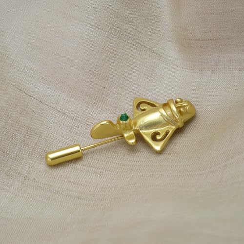 Image of Colombian Emerald & Multi-Material Options | Quimbaya Flyer Lapel Pin | Ancient Alien Golden Jets Collection
