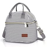 Vogshow Insulated Lunch Bag for Women/Men/Kids, 9L Double Deck Reusable Cooler Lunch Tote Bag for Work/School/Picnic, Freezable Lunch Box Container With Detachable Shoulder Strap