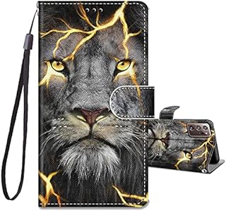 JRIANY Compatible with Samsung Galaxy S22 Ultra 5G Case, PU Leather Wallet Phone Case with Animal Pattern Magnetic Card Holder Design Flip Case Shockproof Cover for Samsung S22 Ultra 5G, Footprint