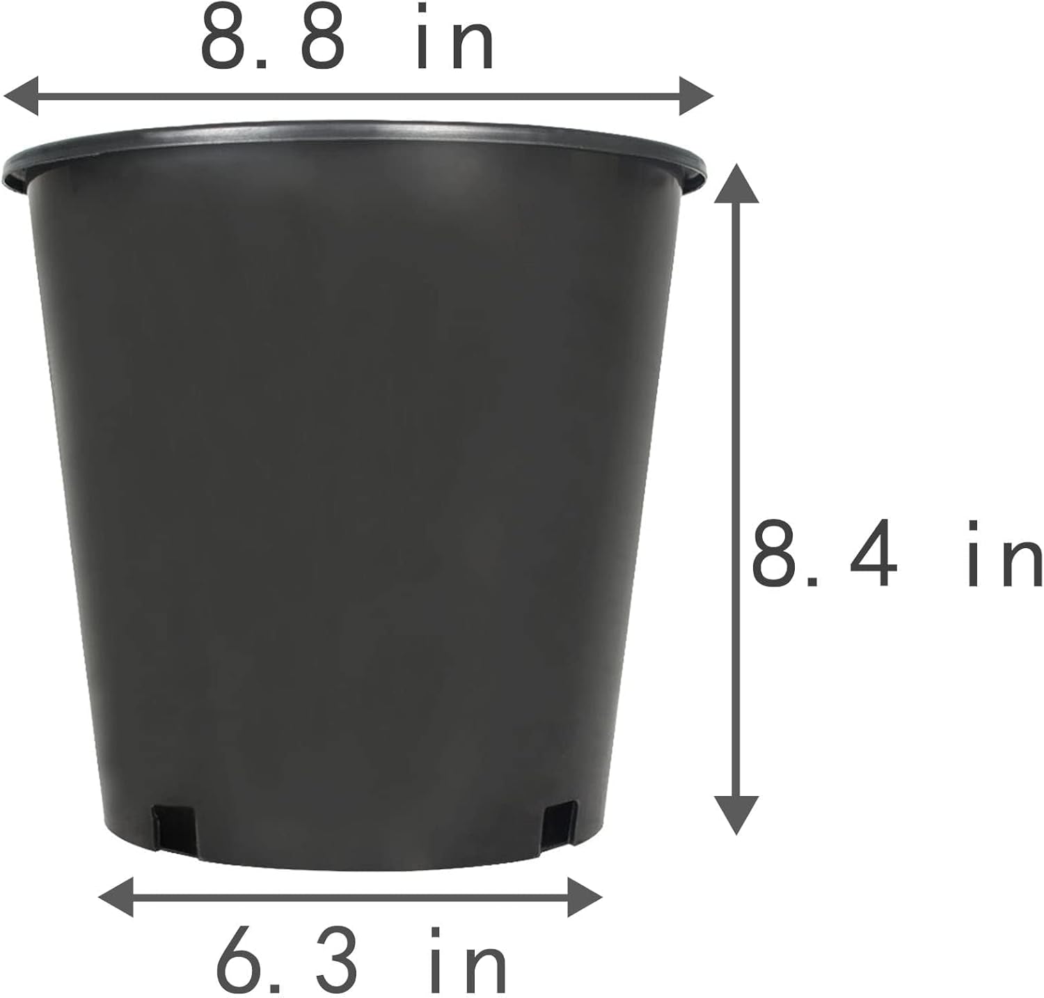 2 Gallon Plant Nursery Pot 10-Pack 2 Gallon Plastic Garden Planter Pots Flower Seedling Injection Molded Container Seed Starting Pot for Indoor Outdoor Plants Seedlings Vegetables Black