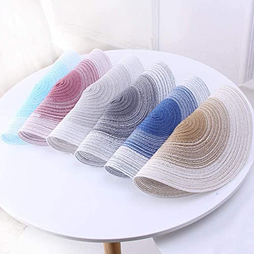 Image of Jute Placemats Set of 6 Heat Resistant Round Place Mats Natural Jute Woven Braided Table Mats Thick Farmhouse Placemats Trivet Round Braided Placemats for Dining Table(Gold, Set of 6)