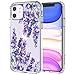 MOSNOVO iPhone 11 Case, Lavender Floral Flower Pattern Clear Design Transparent Plastic Hard Back Case with TPU Bumper Protective Case Cover for Apple iPhone 11 (2019)