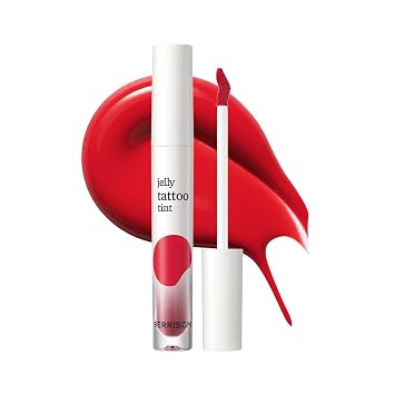 Berrisom Jelly Tattoo Tint, Long Lasting Korean Lip Stain with Jelly Texture, Transfer-Resistant Color, 3.8g / 0.13oz, 4 Shades Appleberry