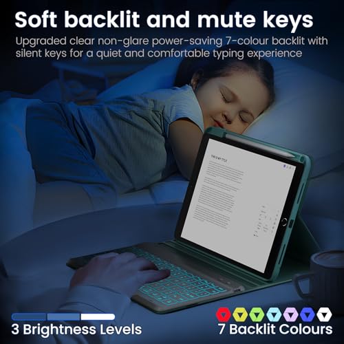 Image of Keyboard Case for iPad 10th Generation 2022 & A16 11th Generation 2025, 10.9 /11 Inch Detachable Wireless Keyboard Cover with Pencil Holder, 360 Rotatable, Folio Protective Case for iPad 11th /10th Gen