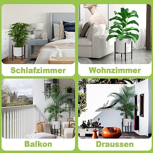 Lighterday Adjustable Metal Plant Stand,Plant Shelves Plant Stands Indoor Black Plant Pot Stand Flower Stand Black Plant Shelf Corner Plant Stand for Home Garden Indoor Outdoor Decoration (Square) - Image 4