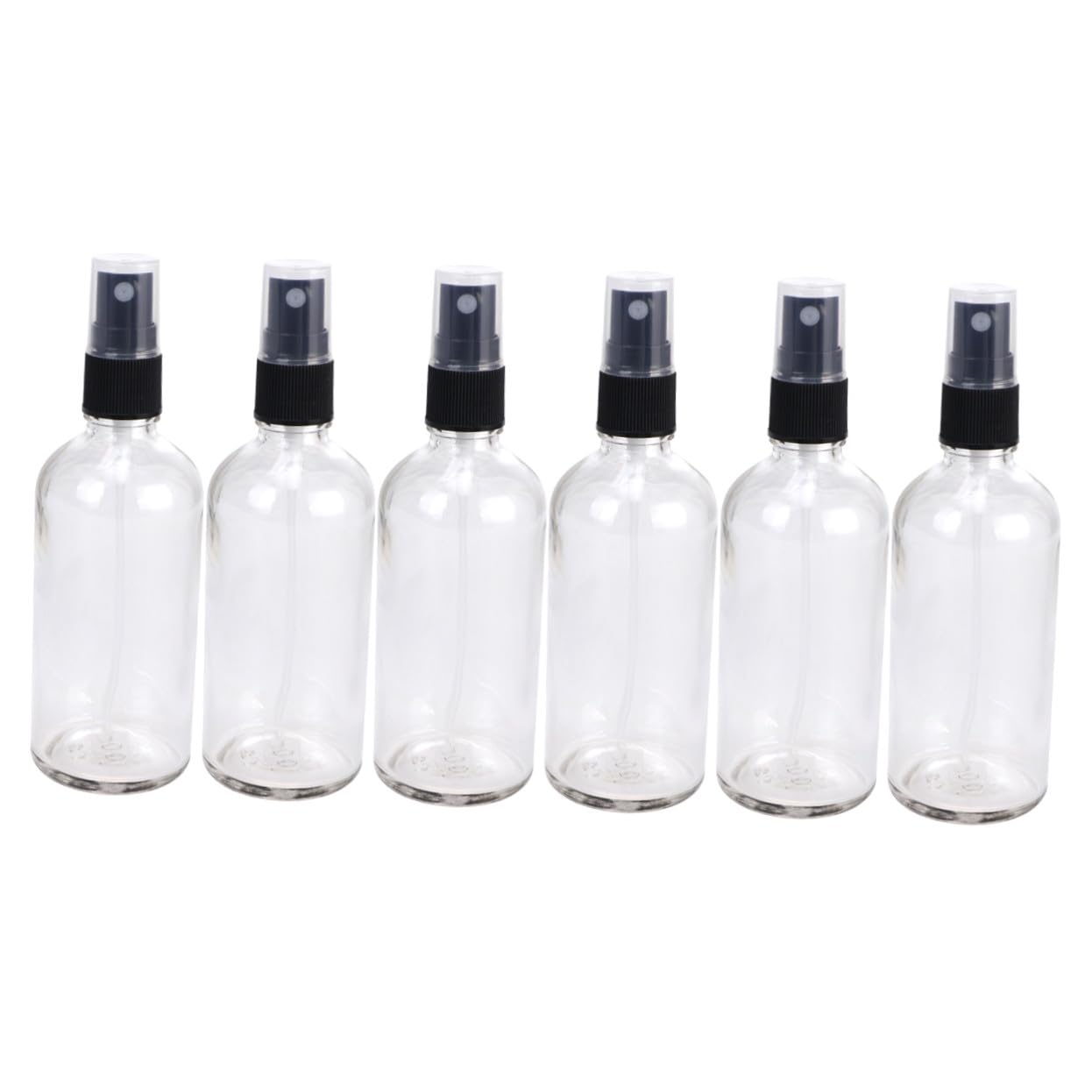 Homoyoyo 6stücke Glas-sprühflasche Leer Wiederverwendbar mit Schwarzer Schutzkappe für Parfüm Make-up und Reisen Kompakt und Leicht