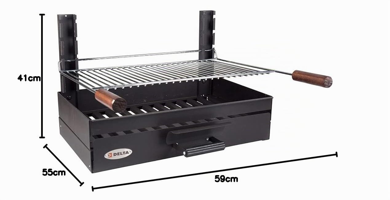 I LOVE BBQ - Barbecue a carbone da incasso con 6/8 posate, set grigliate, dimensioni: 59 x 55 x 41 cm, 647417, Nc