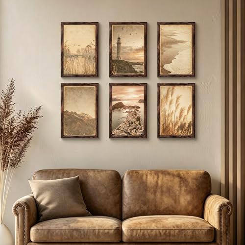 Image of BESCRCL 9x12 Picture Frame Wall Hanging, Engineered Wood Photo Frames for 9 x 12 Picture, Brown, 1 Pack