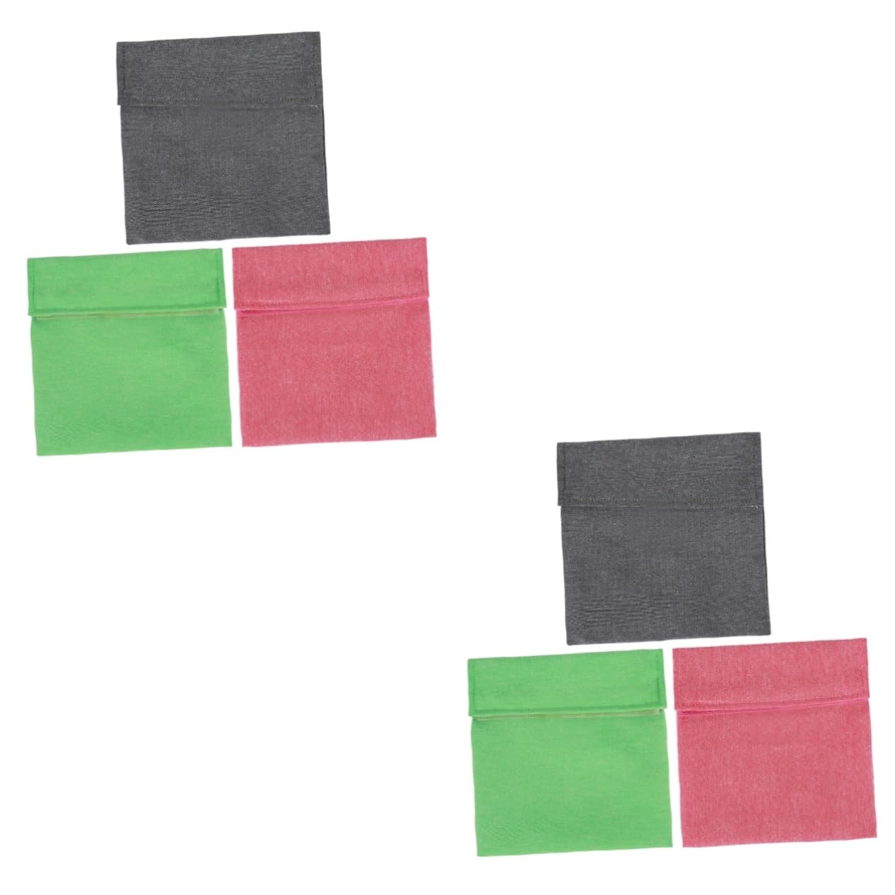 2juegos Bolsas De Almacenamiento Reutilizables De Comida Snack Lavables y Autoadhesivas Verde Rosa para Snacks y Comidas Infantiles