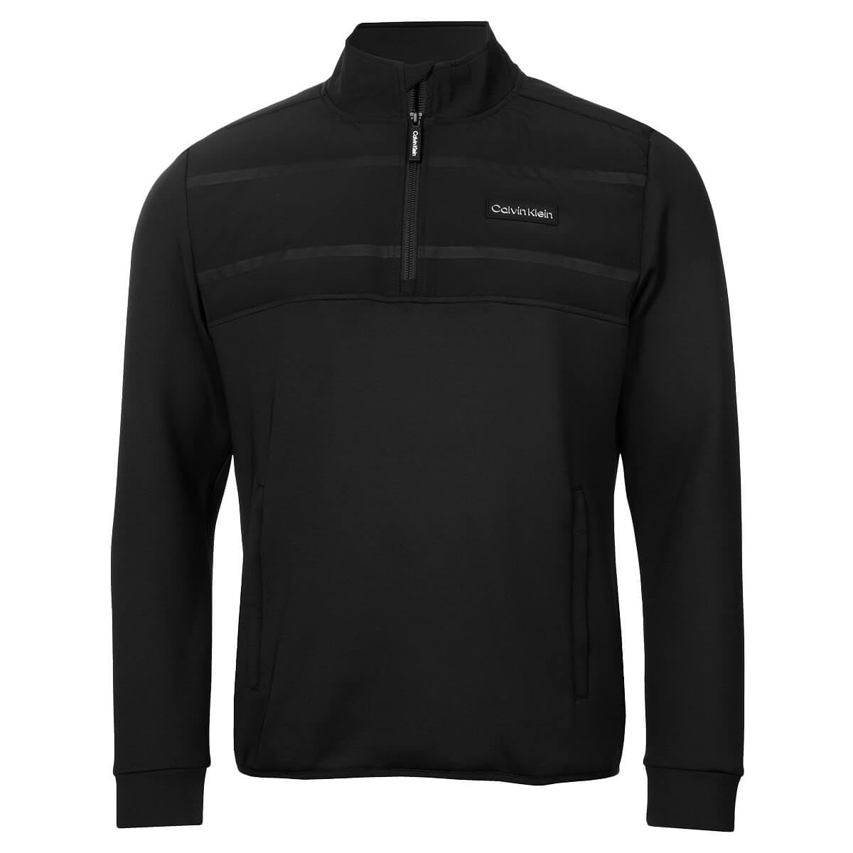 Calvin Klein Mens Houston Hybrid Full Zip Sweater - Black - L